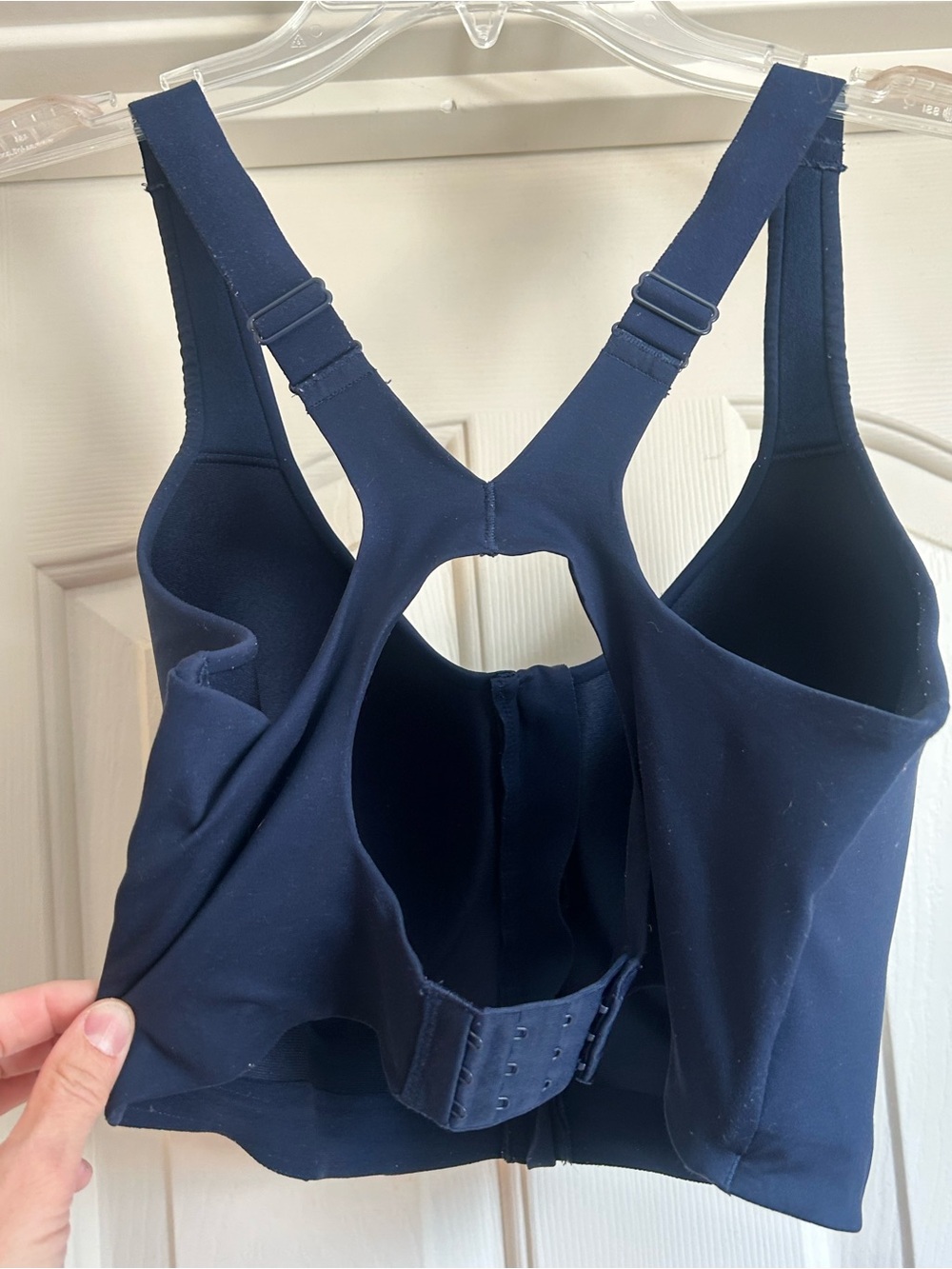 Soma 36G. Front-Zip Navy Sports bra high impact - Picture 3 of 6